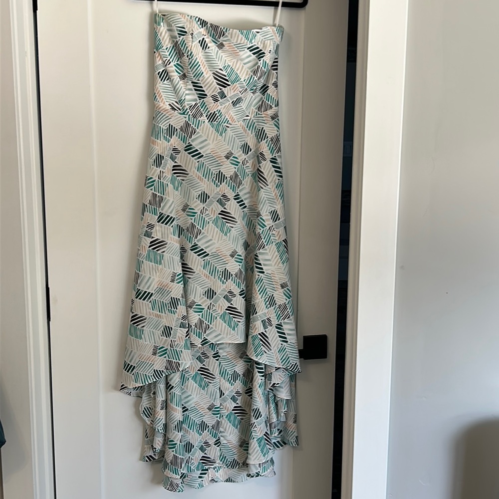 White House Black Market strapless high-low dress